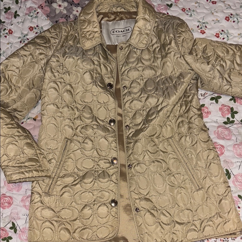 Coach Women's Quilted Tan Jacket